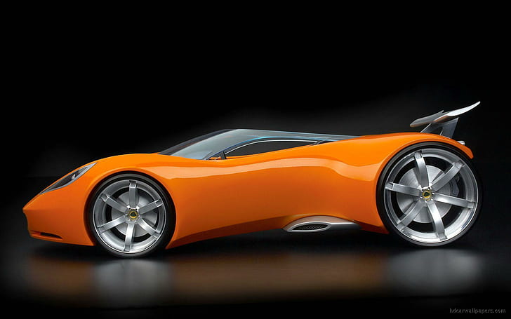 Lotus Hot Wheels Concept 4, orange sportbil, koncept, lotus, hjul, bilar, HD tapet