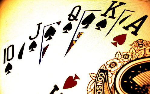 Spielkarten, Karten, Poker, Royal Flush, HD-Hintergrundbild HD wallpaper