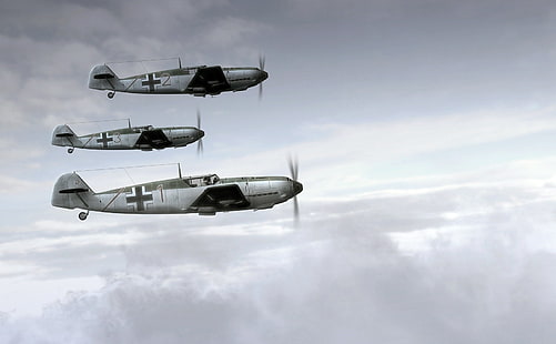 Messerschmitt, Messerschmitt Bf-109, Zweiter Weltkrieg, Deutschland, Militär, Flugzeuge, Militärflugzeuge, Luftwaffe, Flugzeug, HD-Hintergrundbild HD wallpaper