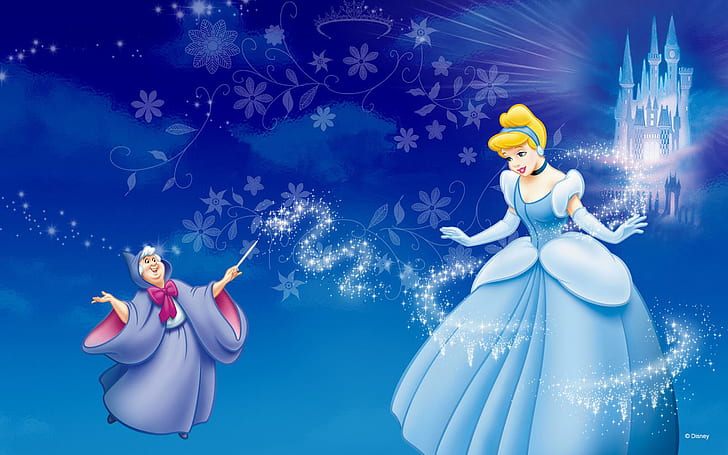 Disney Princess Cinderella And Fairy Godmother วอลล์เปเปอร์คุณภาพสูง 1920 × 1200, วอลล์เปเปอร์ HD