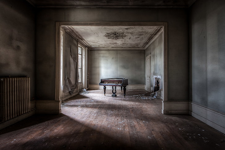 music, room, piano, HD wallpaper