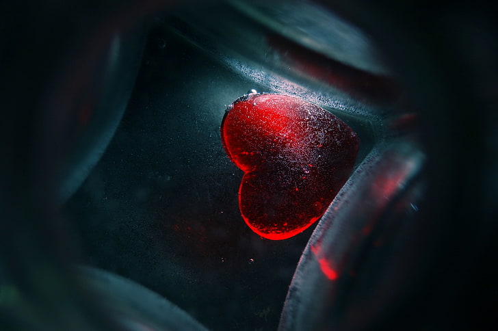 Stimmung, rot, Herz, Tapeten, Glas, Mein Leben in deinem Herzen, HD-Hintergrundbild
