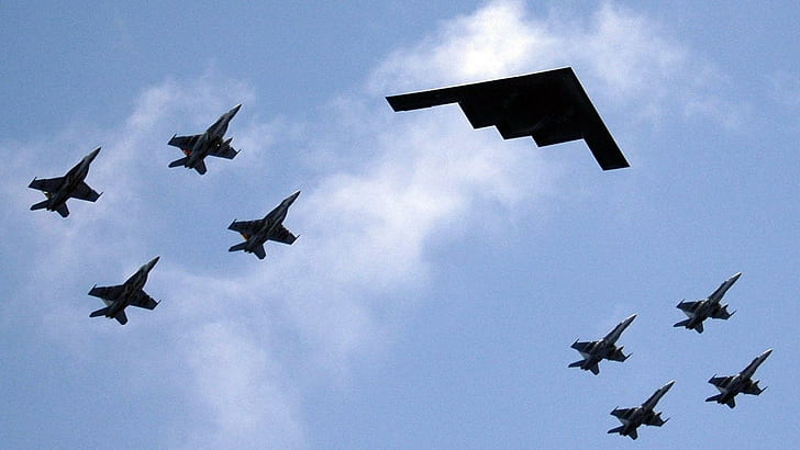 空軍、飛行機、軍隊、航空機、雲、飛行機、 HDデスクトップの壁紙