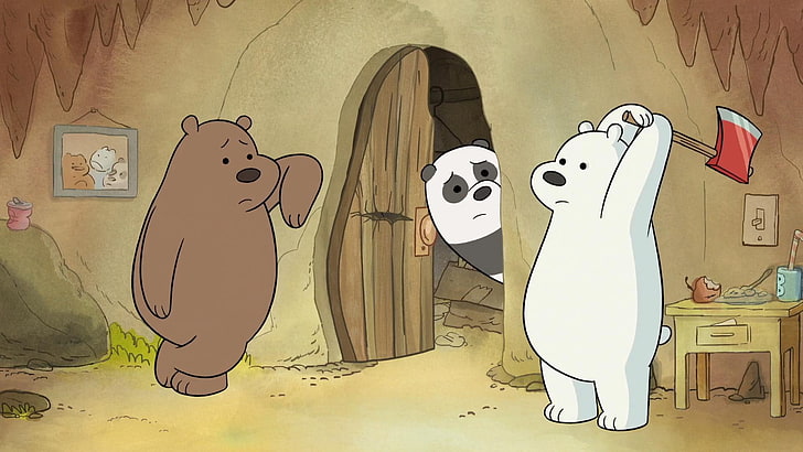 Dibujos animados, osos desnudos, Fondo de pantalla HD