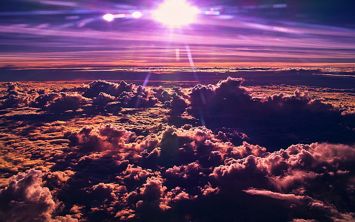 awan abu-abu dan coklat, langit, awan, fotografi, alam, Matahari, sinar matahari, Wallpaper HD