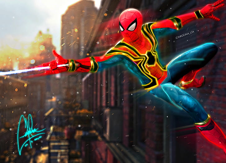 Spiderman, 4k, hd, obra de arte, artista, arte digital, comportamiento, superhéroes, Fondo de pantalla HD