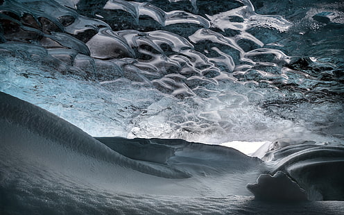 gelo, caverna, HD papel de parede HD wallpaper