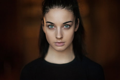 Alla Berger, wanita, model, wajah, potret, latar belakang sederhana, Maxim Maximov, Wallpaper HD HD wallpaper