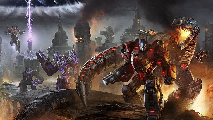 Transformer digital wallpaper, videojuegos, Transformers, Fondo de pantalla HD