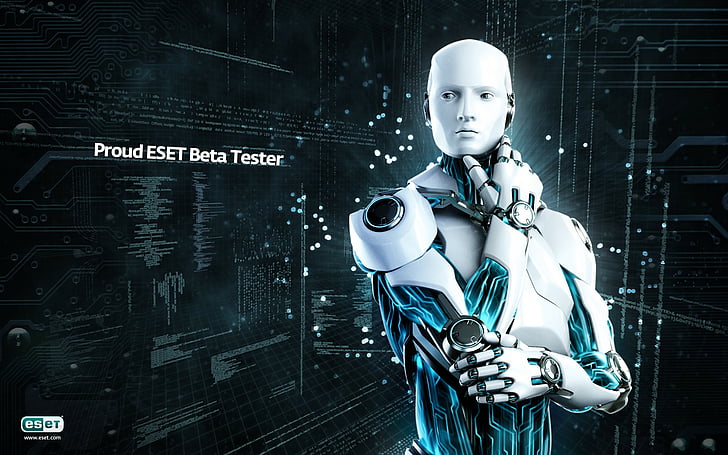 bot, eset, modern, robots, softwares, technology, HD wallpaper