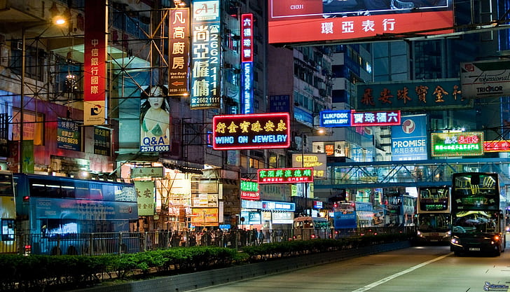 Hong Kong, kota, Cina, Asia, arsitektur, lanskap kota, bangunan, perkotaan, Wallpaper HD