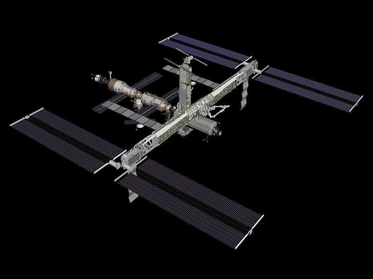 gray spacecraft clip art, station, weightlessness, study, HD wallpaper