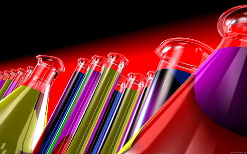 Gelas kimia, ilustrasi tabung laboratorium, kimia, gelas kimia, sains, beragam, Wallpaper HD HD wallpaper