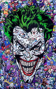 Joker yüz çizimi, çizgi roman, Joker, HD masaüstü duvar kağıdı HD wallpaper