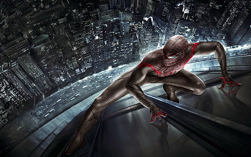 Marvel Black Spider-man иллюстрация, супергерой, человек-паук, удивительный человек-паук, HD обои HD wallpaper