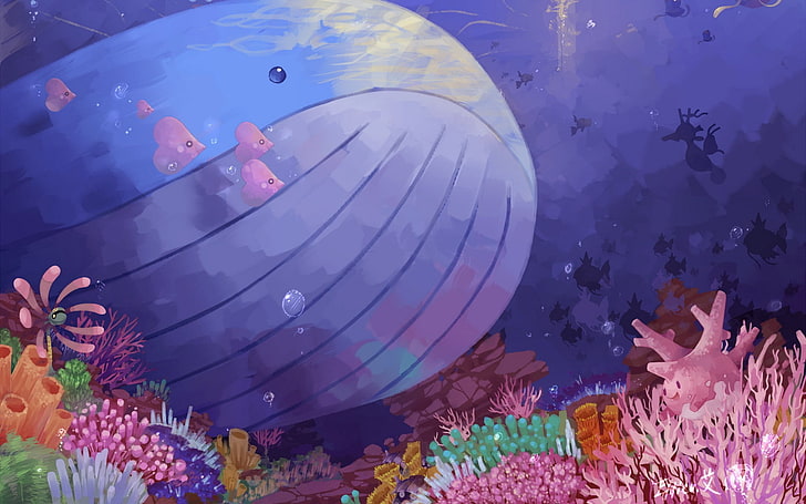 ilustracja płetwal błękitny, Pokémon, Tapety HD