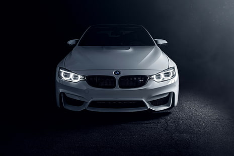 BMW M4 كوبيه ، بي ام دبليو ، ام 4 ، كوبيه ، F82 ، أمامي ، أبيض، خلفية HD HD wallpaper
