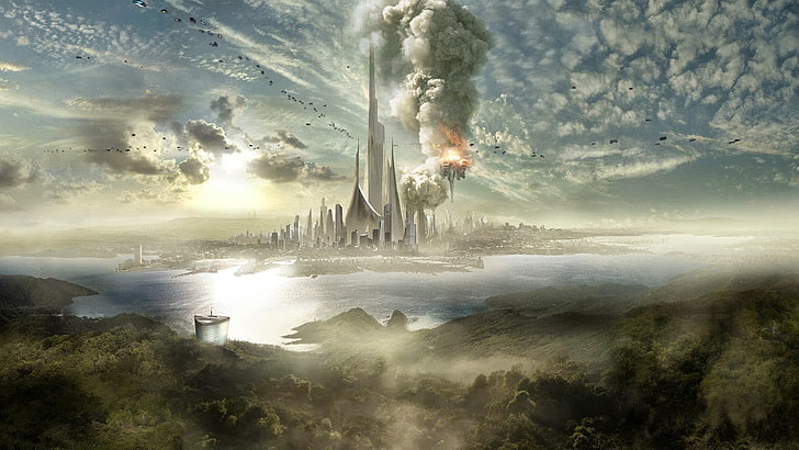 Betonbau, Science-Fiction, futuristisch, digitale Kunst, futuristische Stadt, HD-Hintergrundbild