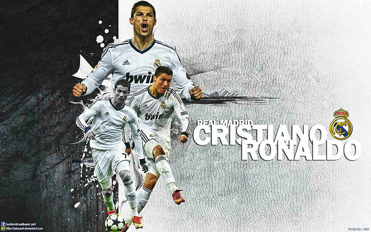 Cristiano Ronaldo Real Madryt Wide Background, cristiano ronaldo, ronaldo, celebrity, celebrities, boys, football, sport, wide, background, Tapety HD