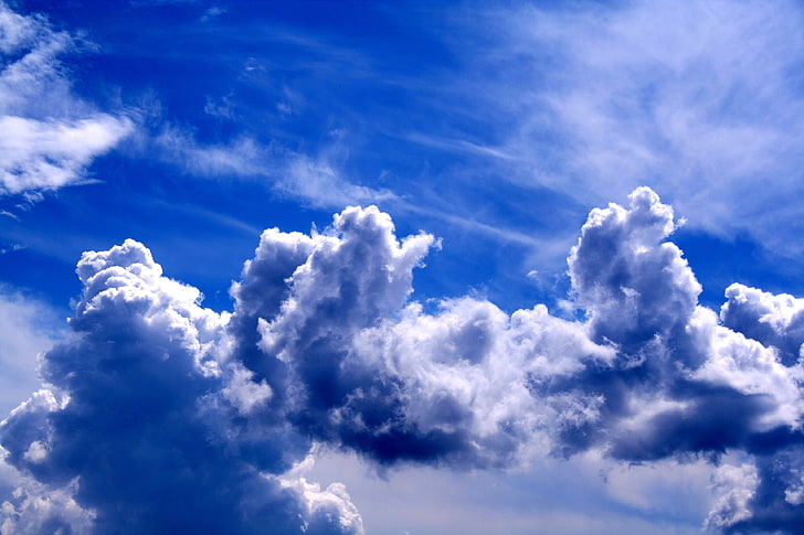 white clouds, the sky, clouds, landscape, the air, sky, HD wallpaper