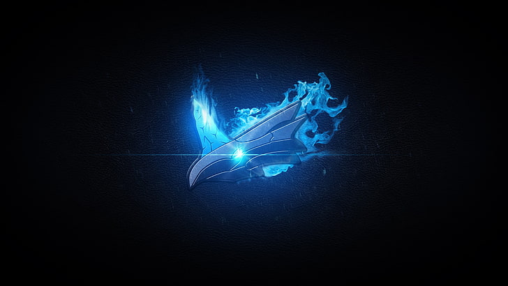 logotipo de llama azul y gris, Riot Games, League of Legends, Anivia, Fondo de pantalla HD