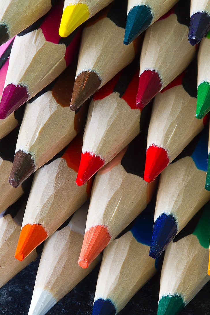 colored pencils, sharpened, colorful, sharp, HD wallpaper