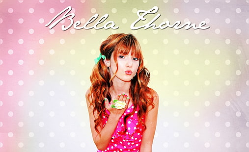 Bella Thorne Kiss, 텍스트 오버레이가있는 Bella Eharne, 영화, 기타, 레트로, 키스, 벨라 손, HD 배경 화면 HD wallpaper