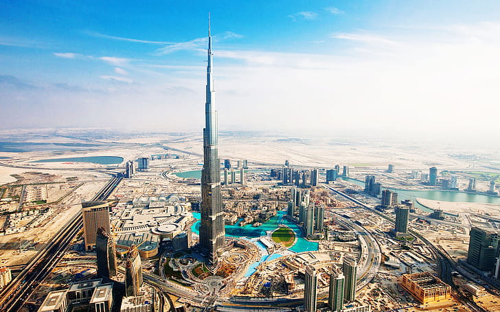 Burj Khalifa aka Burj Dubai HD, свят, пътуване, пътуване и свят, Дубай, Бурж, Халифа, известен още, HD тапет