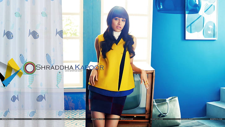 Shraddha Kapoor In Yellow Top, female celebrities, shraddha kapoor, bollywood, actress, yellow, HD wallpaper