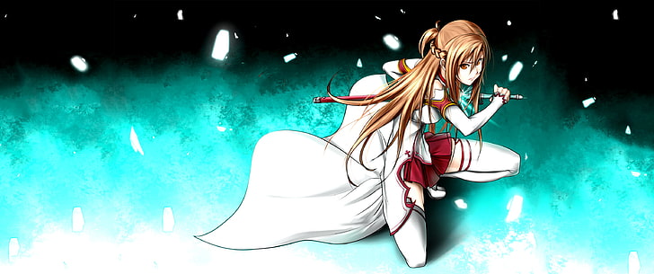 blonde hair female character holding sword wallpaper, anime girls, Sword Art Online, Yuuki Asuna, HD wallpaper