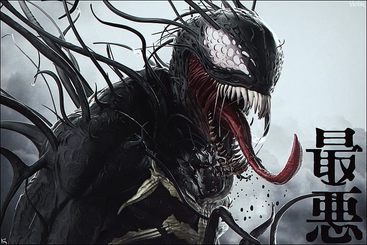 Venom, grafika, Spider-Man, Tapety HD