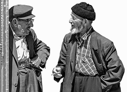 schwarz und weiß, ältere menschen, mann, alt, leute, rauchen, HD-Hintergrundbild HD wallpaper