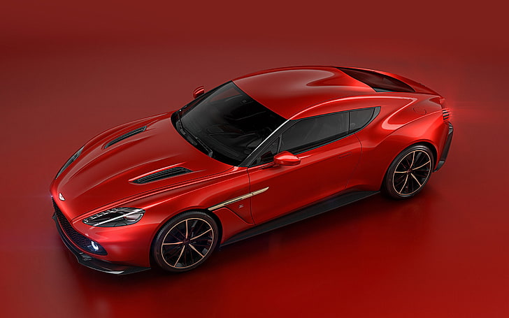 Aston Martin Vanquish Zagato Concept, röd kupé, Bilar, Aston Martin, astron martin, 2016, HD tapet