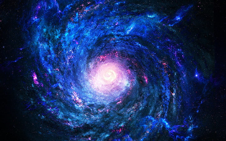 Space The Light Cone, purple galaxy, 3D, Space, blue, lights, HD wallpaper  | Wallpaperbetter