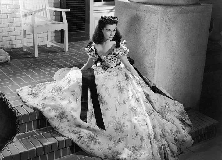 Audrey Hepburn, look, reverie, retro, girls, Wallpaper, USA, war, the movie, the estate, Gone with the wind, Vivien Leigh, South vs North, Margaret Mitchell, love story, 1861-1865, North vs South, black and white, David About. Selznick, civil war, Scarlett O'hara, David Selznick, Tara, HD wallpaper