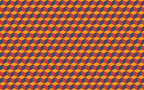optical illusion, cube, pattern, abstract, HD wallpaper HD wallpaper