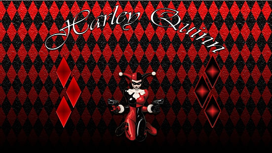 Harley Quinn textöverlägg, Harley Quinn, konstverk, HD tapet HD wallpaper