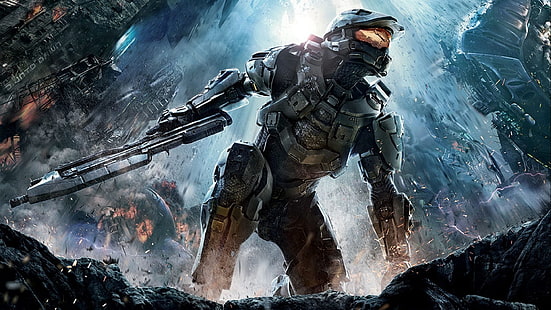 Halo, Master Chief, Halo: Master Chief Collection, фентъзи изкуство, пистолет, Halo 4, видео игри, научна фантастика, Xbox 360, HD тапет HD wallpaper