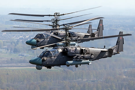 공군, Kamov Ka-52 악어, 러시아 군대, 전투기 헬리콥터, HD 배경 화면 HD wallpaper