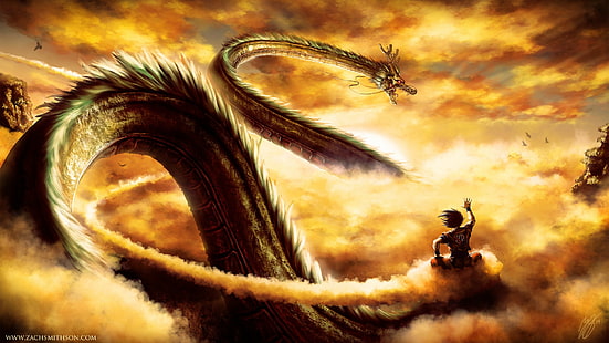 Dragon Ball, Shenron, Dragon Ball Z, Son Goku, HD wallpaper HD wallpaper