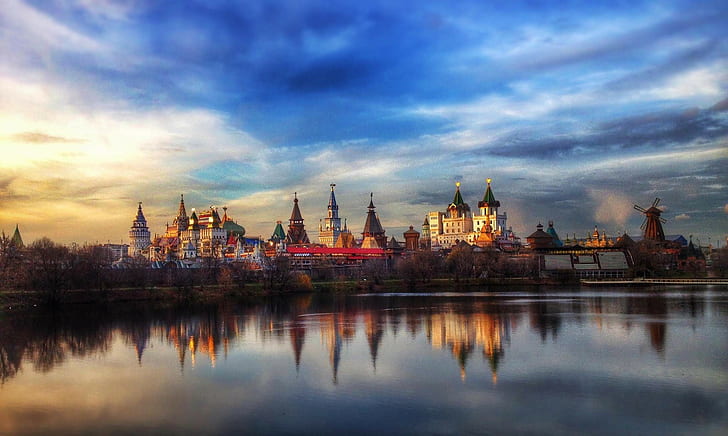 Москва, Кремъл, Москва, Кремъл, отражението, с, HD тапет