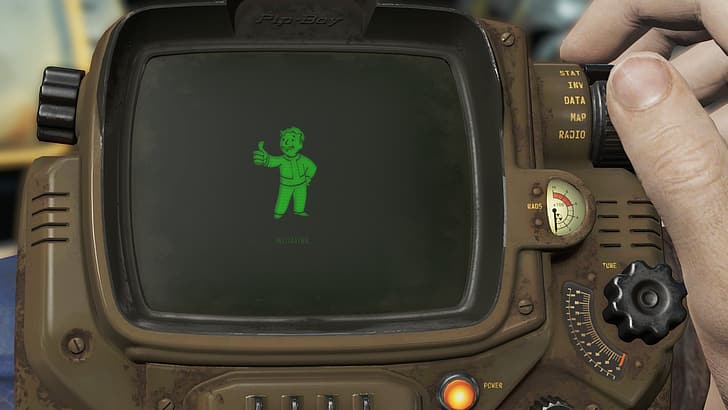 Pip-Boy, Fallout 4, снимка на екрана, HD тапет