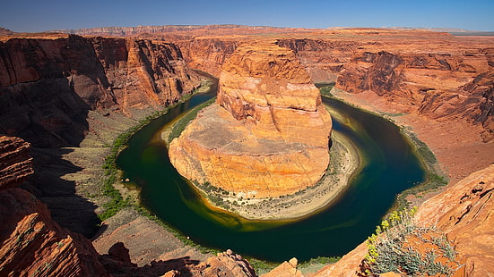 HorseShoe Bend, Arizona, doğa, manzara, nehir, Kanyon, Büyük Kanyon, çöl, HD masaüstü duvar kağıdı HD wallpaper