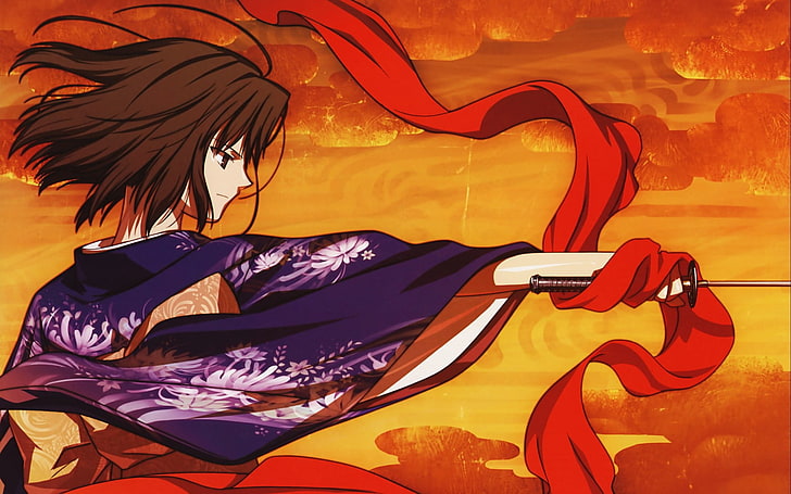 Kara no Kyoukai, Ryougi Shiki, traditionelle Kleidung, Anime Girls, Anime, HD-Hintergrundbild