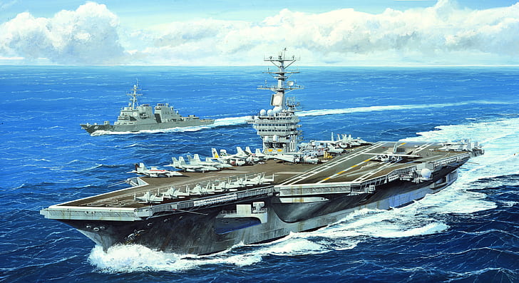 Warships, USS Nimitz (CVN-68), Aircraft Carrier, Warship, HD wallpaper