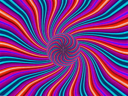 rosa och blå optisk illusion, abstrakt, cirklar, linjer, färgad, optisk illusion, HD tapet HD wallpaper