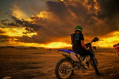 photo of man riding motocross dirt bike under nimbus clouds, Dirt Track, Watch, Repeat, photo, man, motocross, dirt bike, nimbus, clouds, colorado  sunset, dirt  bike, biking, canon  eos  7d, plains, sepia, epic, sun  rays, cool, colorful, canon 7d, tamron, motorcycle, sport, outdoors, sunset, adventure, riding, biker, people, men, extreme Sports, action, nature, motorcycle Racing, cycling, HD wallpaper HD wallpaper