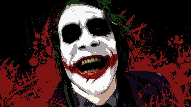 Ilustración de Joker, películas, Batman, The Dark Knight, Joker, MessenjahMatt, salpicaduras de pintura, Fondo de pantalla HD