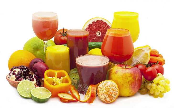 assorted-flavor fruit shakes, nature, HD wallpaper