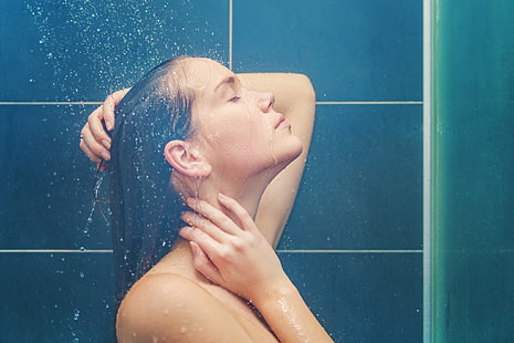 ванна, модель, душ, женщина, HD обои HD wallpaper